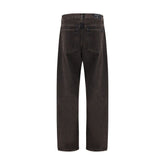Black Cotton Straight-Leg Jeans